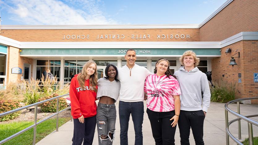 Image of John Liporace and students.